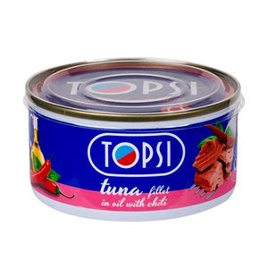 Tuna Chunk in Oil with Chili / Round Can with Easy Open Lid 180g Tuna Chunk in Oil with Chili / Round Can with Easy Open Lid 180g